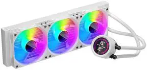 1ST PLAYER TS4 360mm ARGB White AIO CPU Cooler-Water Liquid Cooling System,Digital Display Screen|ARGB Light|300W TDP|PWM 3000RPM for AMD AM4/AM5,Intel LGA 115X/1200/1700/1851 (360mm White) 1ST PLAYER TS4 360mm ARGB White AIO CPU Cooler-Water Liquid Cooling System,Digital Display Screen|ARGB Light|300W TDP|PWM 3000RPM for AMD AM4/AM5,Intel LGA 115X/1200/1700/1851 (360mm White)