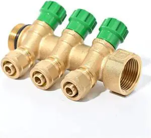 G1"Modular Distribution Forged Brass Manifold with Shut-Off Valves for Domestic Water Systems,Radiant Heating and Cooling System(1pc 3ways) G1"Modular Distribution Forged Brass Manifold with Shut-Off Valves for Domestic Water Systems,Radiant Heating and Cooling System(1pc 3ways)
