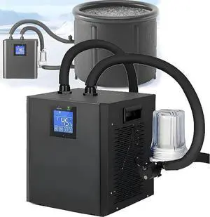 Cold Plunge Chiller for Tubs, Ice Bath Chiller with Filter and Water Pump, Insulated Hoses Improve Cooling Performance, Recovery Water Cooler for Athletes Double Cold Plunge Chiller for Tubs, Ice Bath Chiller with Filter and Water Pump, Insulated Hoses Improve Cooling Performance, Recovery Water Cooler for Athletes Double
