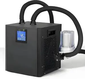 Ice Bath Water Chiller, Water Chiller System,1/3 HP Upgraded Ice Bath Chiller with External Filter Water Pump, Filter Recovery Chiller with LED Display, Pipe, Water Pump Singlepump Ice Bath Water Chiller, Water Chiller System,1/3 HP Upgraded Ice Bath Chiller with External Filter Water Pump, Filter Recovery Chiller with LED Display, Pipe, Water Pump Singlepump