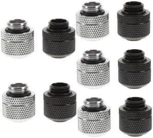 TEHAUX 10pcs Brass Water Cooling Fittings PC Liquid Cooler Compression Hose Connectors Computer TEHAUX 10pcs Brass Water Cooling Fittings PC Liquid Cooler Compression Hose Connectors Computer