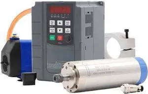 800w Water Cooled Spindle Kit 0.8kw 4 pcs Bearings 65x195mm & 1.5kw Inverter & 65mm Holder & 75w Water Pump 800w Water Cooled Spindle Kit 0.8kw 4 pcs Bearings 65x195mm & 1.5kw Inverter & 65mm Holder & 75w Water Pump