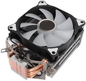 12CM CPU Cooler with 4 Heat Pipes, High Airflow Fan & 5 Color Lights, Easy Installation for & Systems 12CM CPU Cooler with 4 Heat Pipes, High Airflow Fan & 5 Color Lights, Easy Installation for & Systems