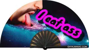 Gay Pride Large Folding Fans, 13" Bamboo Fan with UV Reactive Ink, for LGBTQ Circuit Parties and Raves (I Eat, Blackhole) Gay Pride Large Folding Fans, 13" Bamboo Fan with UV Reactive Ink, for LGBTQ Circuit Parties and Raves (I Eat, Blackhole)