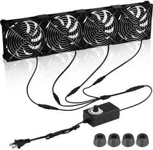 4 x 120mm DIY Small Vertical Window Fan with 100V - 240V AC Power Variable Speed Controller, Big Airflow Fans for GPU Mining Rigs,Server Racks,AV Cabinets, Audio Amplifier,Refrigerator 4 x 120mm DIY Small Vertical Window Fan with 100V - 240V AC Power Variable Speed Controller, Big Airflow Fans for GPU Mining Rigs,Server Racks,AV Cabinets, Audio Amplifier,Refrigerator
