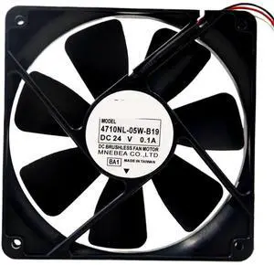 for Flow Max 4710NL-05W-B19 24V 0.1A 1550RPM 12cm 12025 120x120x25mm Double Ball Bearing Cooling Fan for Flow Max 4710NL-05W-B19 24V 0.1A 1550RPM 12cm 12025 120x120x25mm Double Ball Bearing Cooling Fan