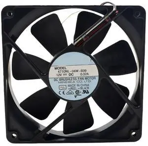 1pc for 4710NL-04W-B39 12V 0.32A 3800RPM 12cm 12025 120x120x25mm Double Ball Bearing Cooling Fan 1pc for 4710NL-04W-B39 12V 0.32A 3800RPM 12cm 12025 120x120x25mm Double Ball Bearing Cooling Fan