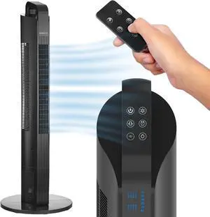 NEXAIR 42 Oscillating Tower Fan, 3 Speed Portable Fan Tower With Remote Control, Quiet Operating Floor Fan for Bedroom with 7.5 Hr Auto Off Timer, Modern Design Room Cooling Fan For Home & Office NEXAIR 42 Oscillating Tower Fan, 3 Speed Portable Fan Tower With Remote Control, Quiet Operating Floor Fan for Bedroom with 7.5 Hr Auto Off Timer, Modern Design Room Cooling Fan For Home & Office
