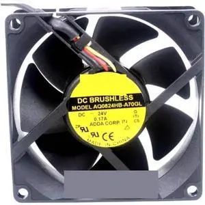for ADDA AQ0824HB-A70GL DC 24V 0.17A 80x80x25mm 3-Wire Server Cooling Fan for ADDA AQ0824HB-A70GL DC 24V 0.17A 80x80x25mm 3-Wire Server Cooling Fan