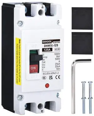 DIHOOL DC Main 125 Amp Circuit Breaker, 500V Battery Disconnect Switch, Master Switch for Boat Trolling Motor Marine ATV Trailer DIHOOL DC Main 125 Amp Circuit Breaker, 500V Battery Disconnect Switch, Master Switch for Boat Trolling Motor Marine ATV Trailer