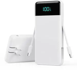 Portable Charger with Built-in AC Plug and Cables,13800mAh All in One USB C Fast Charging Power Bank,Travel Essentials Portable Phone Charger Battery Pack for iPhone 17/16/15/14,Galaxy,Android-White Portable Charger with Built-in AC Plug and Cables,13800mAh All in One USB C Fast Charging Power Bank,Travel Essentials Portable Phone Charger Battery Pack for iPhone 17/16/15/14,Galaxy,Android-White