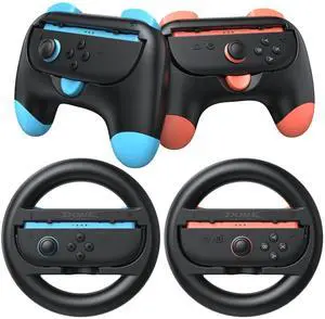 ViewSonic Controller Grips & Steering Wheels for Switch 2 (2025), Ergonomic Handles Kit for Mario Kart World/8 Deluxe Wheel, Switch2 Joypad Accessories for Family Party (4 pack) ViewSonic Controller Grips & Steering Wheels for Switch 2 (2025), Ergonomic Handles Kit for Mario Kart World/8 Deluxe Wheel, Switch2 Joypad Accessories for Family Party (4 pack)