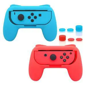 ViewSonic Grips Compatible with Nintendo Switch for Joy Con & OLED Model for Joycon, Wear-Resistant Handle Kit and Non-Slip Thumb Grips for Switch Joycon 1 Controller 2 Pack (Blue and Red) ViewSonic Grips Compatible with Nintendo Switch for Joy Con & OLED Model for Joycon, Wear-Resistant Handle Kit and Non-Slip Thumb Grips for Switch Joycon 1 Controller 2 Pack (Blue and Red)