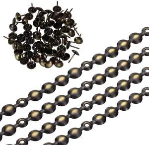 ViewSonic Upholstery Nailhead Trim, 8 Meters Glossy Upholstery Tacks Strips, Decorative Nail Trims with Nails for Sofa Headboard, Chair DIY Furniture Accessory (11mm Black-Gold) ViewSonic Upholstery Nailhead Trim, 8 Meters Glossy Upholstery Tacks Strips, Decorative Nail Trims with Nails for Sofa Headboard, Chair DIY Furniture Accessory (11mm Black-Gold)