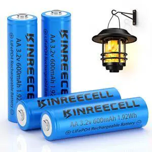 ViewSonic AA 3.2v 600mAh Battery, LiFePo4 Double A Battery with Low self-Discharge, 3.2v Batteries for Solar Lights, wall Lanterns, Solar Post Lights4 Pack ViewSonic AA 3.2v 600mAh Battery, LiFePo4 Double A Battery with Low self-Discharge, 3.2v Batteries for Solar Lights, wall Lanterns, Solar Post Lights4 Pack