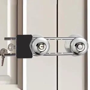French Door Lock for Double Doors, Adjustable Double Door Lock for Home Security Prevent Kick Ins for Various Knob Width Door Security French Door Lock for Double Doors, Adjustable Double Door Lock for Home Security Prevent Kick Ins for Various Knob Width Door Security