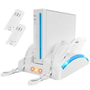 ViewSonic Game Organizer Station for Wii Remote Charger, Charging Dock Station for Controller with 2 Pcs Rechargeable Battery for Wii Console Nunchuk Game Accessories Kit Storage ViewSonic Game Organizer Station for Wii Remote Charger, Charging Dock Station for Controller with 2 Pcs Rechargeable Battery for Wii Console Nunchuk Game Accessories Kit Storage
