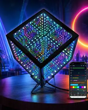 ViewSonic Infinity Mirror Hyper Cube LED Light, RGB Gaming Room Decor, 6 Inch | Color-Changing, Sound-Activated, APP-Controlled, Ambient Light for Gaming, Party, Home, Gift ViewSonic Infinity Mirror Hyper Cube LED Light, RGB Gaming Room Decor, 6 Inch | Color-Changing, Sound-Activated, APP-Controlled, Ambient Light for Gaming, Party, Home, Gift