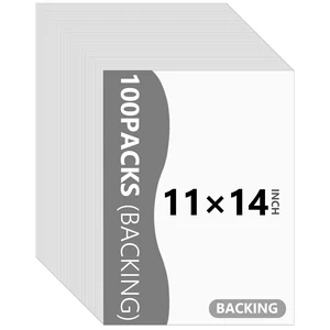100 Pack Backing Boards, 11x14 Uncut White Mat Boards Acid-Free Backerboards for Art Prints, Ideal for Photos, Pictures, Prints, and Frames 100 Pack Backing Boards, 11x14 Uncut White Mat Boards Acid-Free Backerboards for Art Prints, Ideal for Photos, Pictures, Prints, and Frames