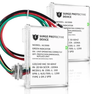 2 Pack AG3000 HVAC Surge Protector 120/240V, Whole House Surge Protective Device for Mini Split and AC, with TPMOV Technology, Type 4X Watertight Enclosure, LED Indicator, 6-Year Support 2 Pack AG3000 HVAC Surge Protector 120/240V, Whole House Surge Protective Device for Mini Split and AC, with TPMOV Technology, Type 4X Watertight Enclosure, LED Indicator, 6-Year Support
