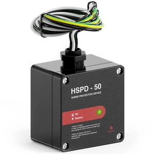 HSPD Square Whole Home Surge Protective Device, Type 1 SPD, Whole House Surge Protector, AC Surge Protection, 120/240VAC (HSPD-50) HSPD Square Whole Home Surge Protective Device, Type 1 SPD, Whole House Surge Protector, AC Surge Protection, 120/240VAC (HSPD-50)