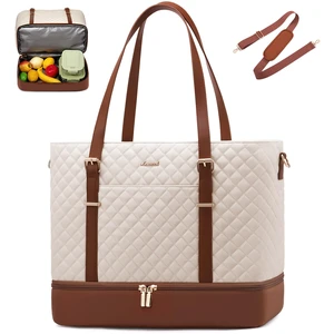 Lunch Tote Bag for Women, 15.6 Inch Laptop Work Bag With Lunch Compartment & Large Cup Holder, Lightweight Work Briefcase for Travel, Bussiness, Teacher Lunch Tote Bag for Women, 15.6 Inch Laptop Work Bag With Lunch Compartment & Large Cup Holder, Lightweight Work Briefcase for Travel, Bussiness, Teacher