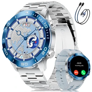 Smart Watches for Men Luxury for Android iPhone,Fitness Watch with Heart Rate/SpO2/Sleep Monitor,Smartwatch Amoled Display 100+ Sport Modes,IP68 Waterproof,Silver Blue, 40mm Smart Watches for Men Luxury for Android iPhone,Fitness Watch with Heart Rate/SpO2/Sleep Monitor,Smartwatch Amoled Display 100+ Sport Modes,IP68 Waterproof,Silver Blue, 40mm