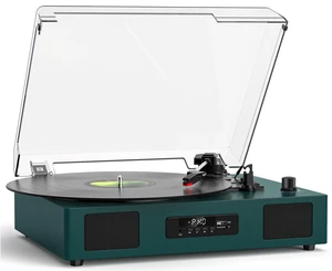 Vinyl Record Player Turntable with Built-in Enhanced Speakers,Emerald Green USB Recording, 3-Speed Belt-Drive Turntable, USB Playback, Digital Display, RCA Output, AUX Input, Auto Stop Vinyl Record Player Turntable with Built-in Enhanced Speakers,Emerald Green USB Recording, 3-Speed Belt-Drive Turntable, USB Playback, Digital Display, RCA Output, AUX Input, Auto Stop