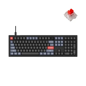 V6 Wired Custom Mechanical Keyboard Knob Version, Full-Size QMK/VIA Programmable Macro with Hot-swappable K Pro Red Switch Compatible with Mac Windows Linux Black (Non-Transparent) V6 Wired Custom Mechanical Keyboard Knob Version, Full-Size QMK/VIA Programmable Macro with Hot-swappable K Pro Red Switch Compatible with Mac Windows Linux Black (Non-Transparent)
