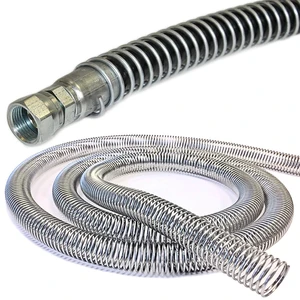 1.5" Steel Spring Guard Flexible Pipe Hose Protector Metal Spiral Wrap Armor Cover - 41mm - 10 Feet 1.5" Steel Spring Guard Flexible Pipe Hose Protector Metal Spiral Wrap Armor Cover - 41mm - 10 Feet