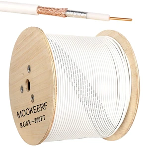 RG8X Coaxial Cable 200ft,Low Loss 50 ohm RG 8X Cable 200 Feet,White RG8X Coaxial Cable 200ft,Low Loss 50 ohm RG 8X Cable 200 Feet,White
