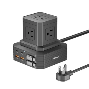Charging Station (100W), 11-in-1 USB C Power Strip with Surge Protection, 6.6Ft Extension Cord, 4 USB C and 2 USB A Ports, 5 AC Outlets for Home Office Dorm Room Charging Station (100W), 11-in-1 USB C Power Strip with Surge Protection, 6.6Ft Extension Cord, 4 USB C and 2 USB A Ports, 5 AC Outlets for Home Office Dorm Room