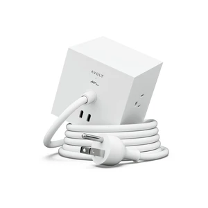 Square 1 Opal White Power Strip Cube, 5.9ft, 3 Outlets, 2 USB-C Opal White magnetic power cube, fast USB-C 30W charging; a Martinelli Luce lighting collaboration Square 1 Opal White Power Strip Cube, 5.9ft, 3 Outlets, 2 USB-C Opal White magnetic power cube, fast USB-C 30W charging; a Martinelli Luce lighting collaboration