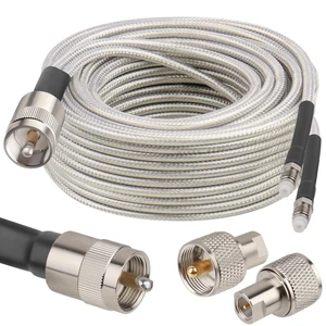 Dual CB Antenna Coax Cable 35FT,Low Loss RG8X Stranded Core CB Coax Cable with PL-259 and FME/PL259 Male Connector - 35 Foot Dual CB Antenna Coax Cable 35FT,Low Loss RG8X Stranded Core CB Coax Cable with PL-259 and FME/PL259 Male Connector - 35 Foot