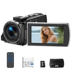 4K Camcorder Video Camera, 64MP Vlogging Camera for YouTube 18X Digital Zoom 3 270° Rotation Screen Video Recorder with Battery, 32GB Card, Remote Control 4K Camcorder Video Camera, 64MP Vlogging Camera for YouTube 18X Digital Zoom 3 270° Rotation Screen Video Recorder with Battery, 32GB Card, Remote Control