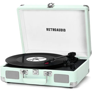 Portable Bluetooth Vintage Vinyl Record Player Turntable Portable suitcase LP player, built-in stereo speakers, RCA & headphone output for vinyl records Portable Bluetooth Vintage Vinyl Record Player Turntable Portable suitcase LP player, built-in stereo speakers, RCA & headphone output for vinyl records