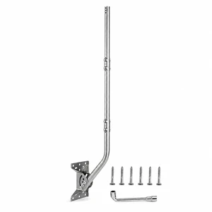 Antenna Mount J-Pole for Weather Station 1.5x51in 304 Stainless Steel 2mm Bracket with Reversible 180° Pivot Lock for Walls, Eaves or Roofs, Hardware Included, Supports Starlink, Adapter Required Antenna Mount J-Pole for Weather Station 1.5x51in 304 Stainless Steel 2mm Bracket with Reversible 180° Pivot Lock for Walls, Eaves or Roofs, Hardware Included, Supports Starlink, Adapter Required