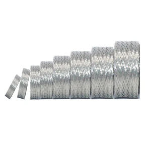 Tinned Copper Braided Cable Shielding Sleeve Metal Wire Loom Sheathing EMI RFI ESD Protector Grounding Mesh Flat Tubular Expandable 3/4" W(0.48" ID)-35FT Tinned Copper Braided Cable Shielding Sleeve Metal Wire Loom Sheathing EMI RFI ESD Protector Grounding Mesh Flat Tubular Expandable 3/4" W(0.48" ID)-35FT