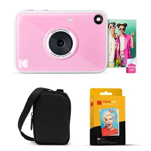 Printomatic+ Instant Print Digital Camera Starter Bundle + Carrying Case + Zink 20pk Sticky-Back Photo Paper - 10MP, Full-Color Photos, GB LED Status Indicator - Pink Printomatic+ Instant Print Digital Camera Starter Bundle + Carrying Case + Zink 20pk Sticky-Back Photo Paper - 10MP, Full-Color Photos, GB LED Status Indicator - Pink
