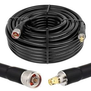 KMR400 SMA to N Cable 100ft, N-Male to SMA-Male Connector Low Loss Extension Cable 50 Ohm KMR400 SMA to N Cable 100ft, N-Male to SMA-Male Connector Low Loss Extension Cable 50 Ohm