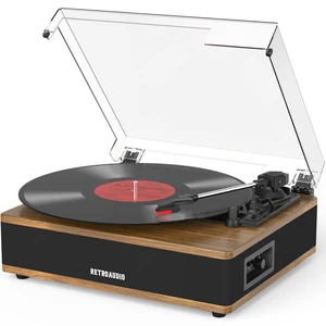 Vinyl Record Player Bluetooth Turntable with Built in Stereo Speakers Belt Drive 3 Speeds Vintage Turntables for Vinyl Records Support RCA Output, Aux in, Auto Stop, Light Walnut Vinyl Record Player Bluetooth Turntable with Built in Stereo Speakers Belt Drive 3 Speeds Vintage Turntables for Vinyl Records Support RCA Output, Aux in, Auto Stop, Light Walnut