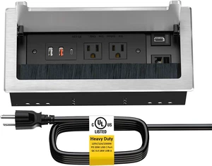 10FT Conference Table Power Hub, Outlet Multimedia Connectivity Box with 1 HDMI + 1 RJ45 + 20W USB C + 2 USB A + 2 AC Outlets, Heavy Duty Metal Table Top Box for Countertop Office UL Listed 10FT Conference Table Power Hub, Outlet Multimedia Connectivity Box with 1 HDMI + 1 RJ45 + 20W USB C + 2 USB A + 2 AC Outlets, Heavy Duty Metal Table Top Box for Countertop Office UL Listed