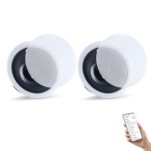 Bluetooth Ceiling Speakers, 8", in Ceiling & in-Wall Speaker System with Amplifier, 2-Way Flush Mount Speakers, for Damp Humid Placement, Home Theater, Living Room, or Covered Patio, 1 Pair Bluetooth Ceiling Speakers, 8", in Ceiling & in-Wall Speaker System with Amplifier, 2-Way Flush Mount Speakers, for Damp Humid Placement, Home Theater, Living Room, or Covered Patio, 1 Pair