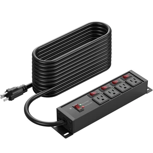 12 Gauge Long Extension Cord, Individual Switches, Black, 75FT. Multiple Outlets, Heavy Duty Surge Protector Power Strip, Outdoor, Grounded, Appliance, Garage Wall Mount Plug Extender 12 Gauge Long Extension Cord, Individual Switches, Black, 75FT. Multiple Outlets, Heavy Duty Surge Protector Power Strip, Outdoor, Grounded, Appliance, Garage Wall Mount Plug Extender