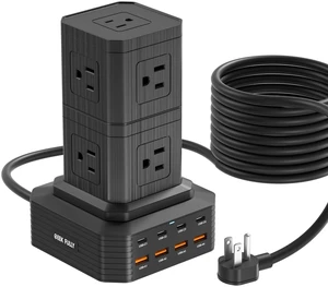 Charging Station (100W), 17-in-1 USB C Power Strip with Surge Protection, 6.6Ft Extension Cord, 4 USB C and 4 USB A Ports, 9 AC Outlets for Home Office Dorm Room Charging Station (100W), 17-in-1 USB C Power Strip with Surge Protection, 6.6Ft Extension Cord, 4 USB C and 4 USB A Ports, 9 AC Outlets for Home Office Dorm Room
