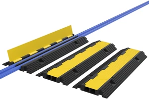 3 Packs 2-Channel Rubber Cable Protector Cover Ramp & Speed Bump 33000 Lbs Capacity,Industrial-grade Rubber,Flip-Open Lid,Modular Interlocking Design,Protect Cable & Control Traffic Speed 3 Packs 2-Channel Rubber Cable Protector Cover Ramp & Speed Bump 33000 Lbs Capacity,Industrial-grade Rubber,Flip-Open Lid,Modular Interlocking Design,Protect Cable & Control Traffic Speed