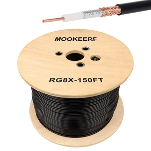 RG8X Coaxial Cable 150ft,Low Loss 50 ohm RG 8X Cable 150 Feet,Black RG8X Coaxial Cable 150ft,Low Loss 50 ohm RG 8X Cable 150 Feet,Black