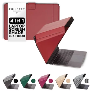 4-in-1 Laptop Screen Shade Original Lux Hood Sun, Privacy, Heat & Contrast Protection, Freestanding with Pocket, Fits 1516 MacBook & PC, Patented, Red 4-in-1 Laptop Screen Shade Original Lux Hood Sun, Privacy, Heat & Contrast Protection, Freestanding with Pocket, Fits 1516 MacBook & PC, Patented, Red
