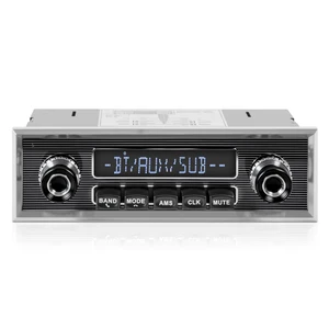 Retro Vintage Radio for Classic Vehicle - Single Din Bluetooth Car Stereo AM FM USB AUX EQ Subwoofer RCA Output Retro Vintage Radio for Classic Vehicle - Single Din Bluetooth Car Stereo AM FM USB AUX EQ Subwoofer RCA Output