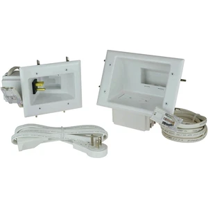 50-6623-WH-KIT Flat Panel TV Cable Organizer Kit with Duplex Power Solution, White 50-6623-WH-KIT Flat Panel TV Cable Organizer Kit with Duplex Power Solution, White